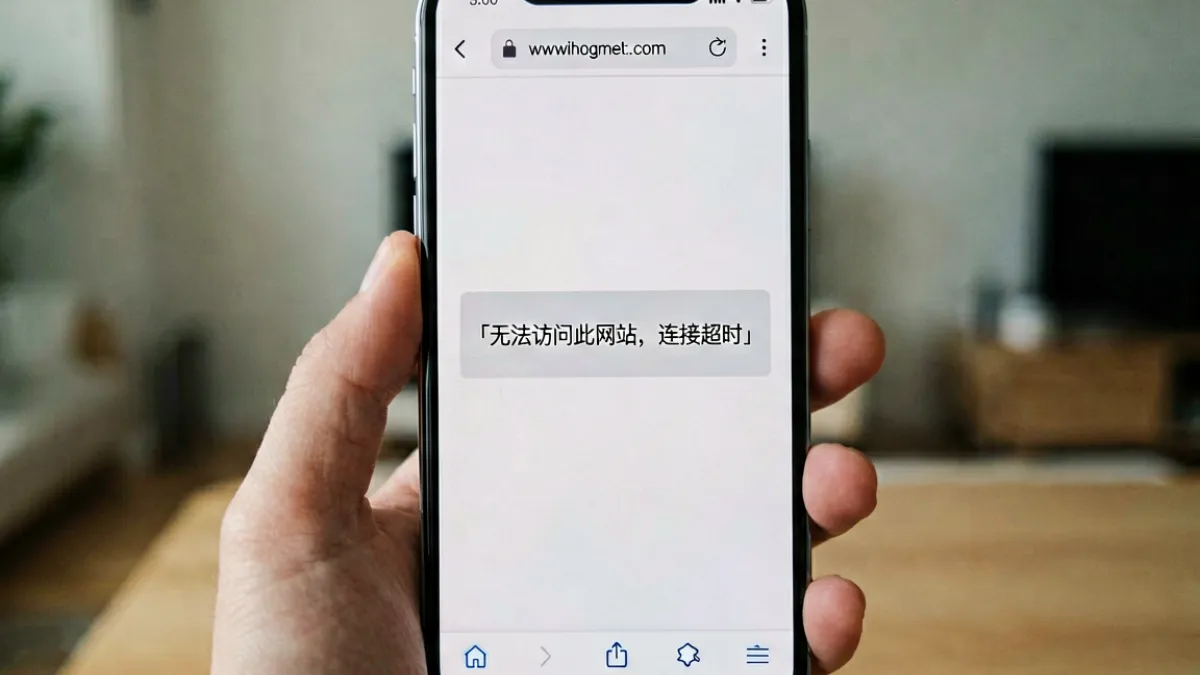 用户在手机浏览器中尝试打开caoliu手机地址时出现连接超时提示的截图场景